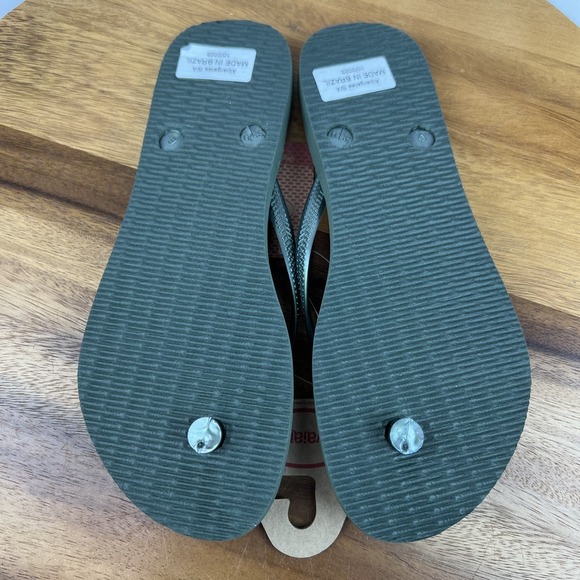 New NWT Womens Havaianas Green Casual Beach Flip Flop Thong Sandals Size 9/10 M - Picture 7 of 8